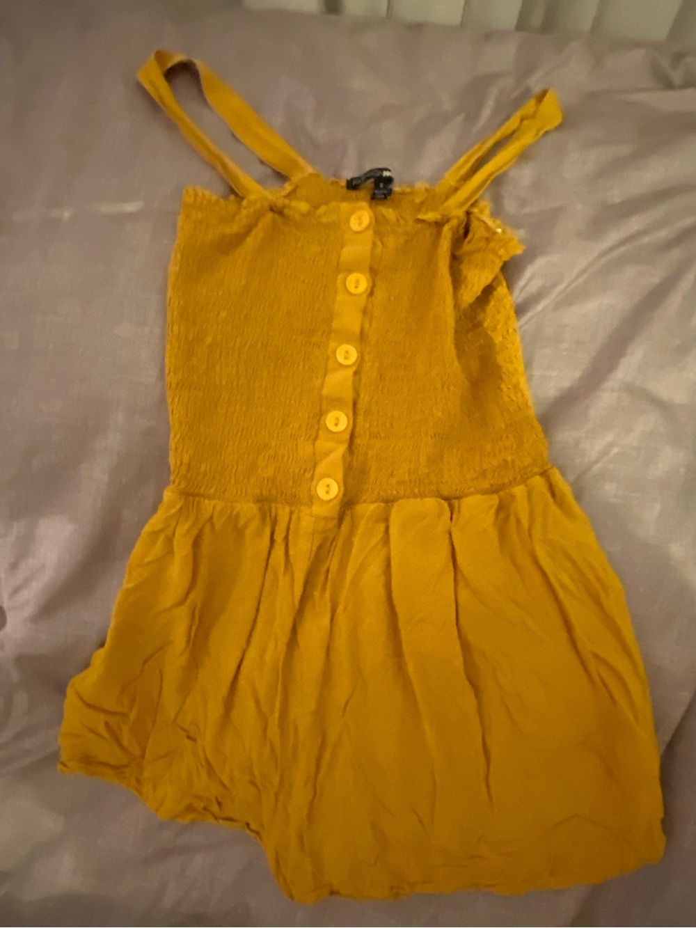 Mustard Yellow Button-Front Romper